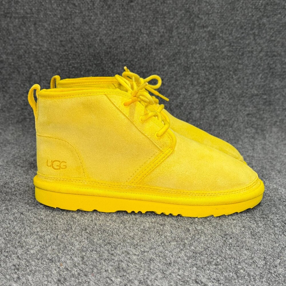UGG Neumel II‎ Boot Girl's Size 6 Yellow Suede Mid Lace Chukka Winter Sneakers